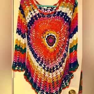 Preloved Venus Crochet Multi Color Top